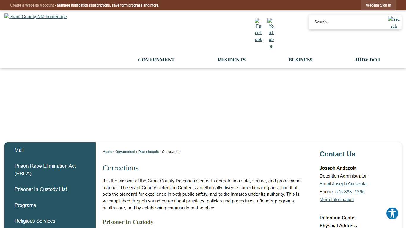 Corrections | Grant County, NM